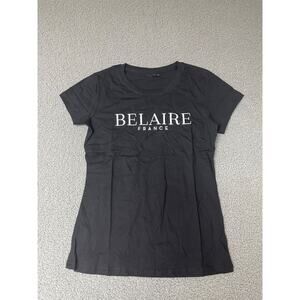 Luc Belaire T-Shirt womens small For Staff Only Rare France Black White‎ Wine
